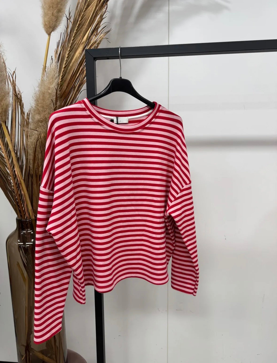 Stripe longsleeve rood/roze
