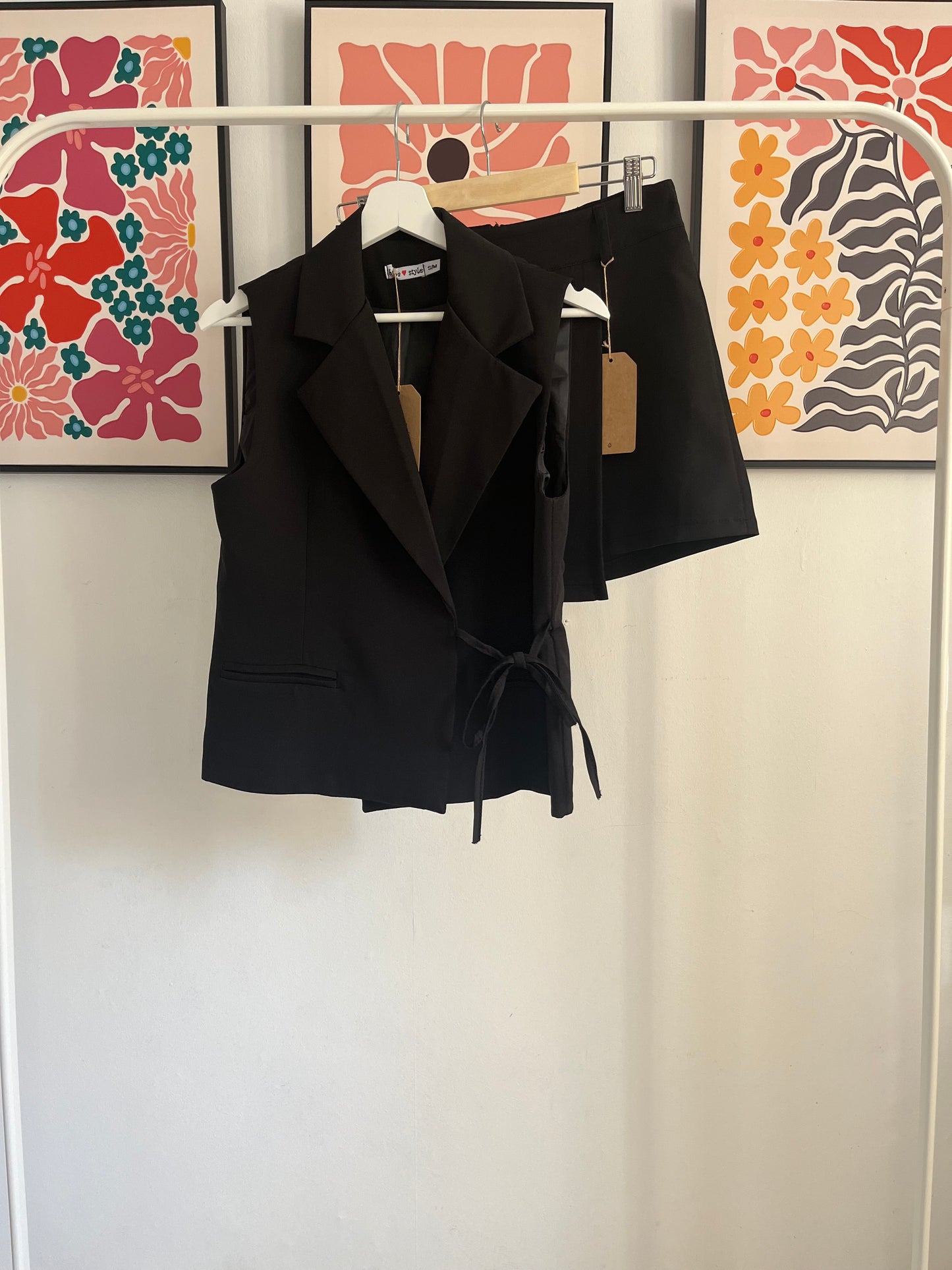 Zwarte Mouwloze Blazer