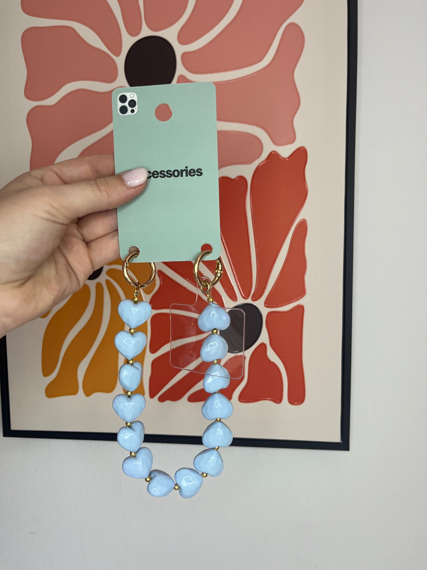 Hartjes telefoonkoortje licht blauw