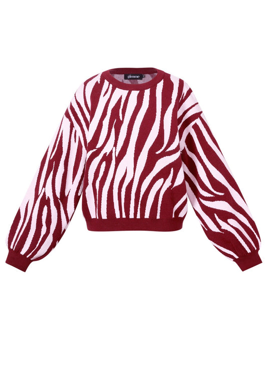 Zebra bordeaux trui