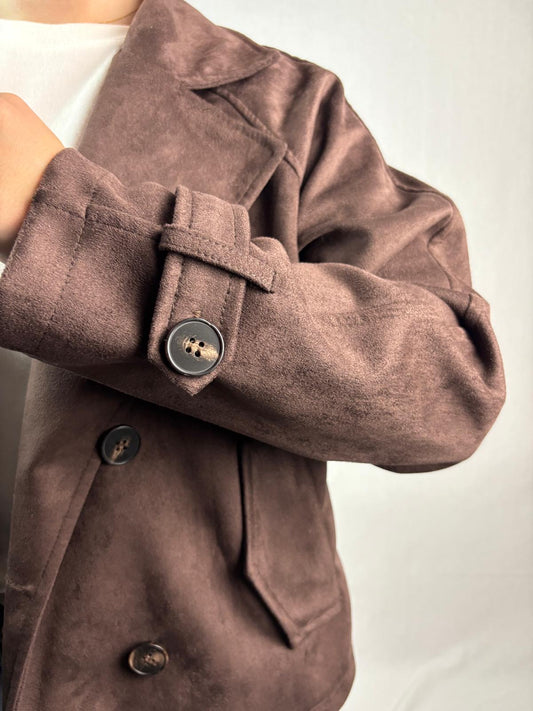 Suede jasje choco