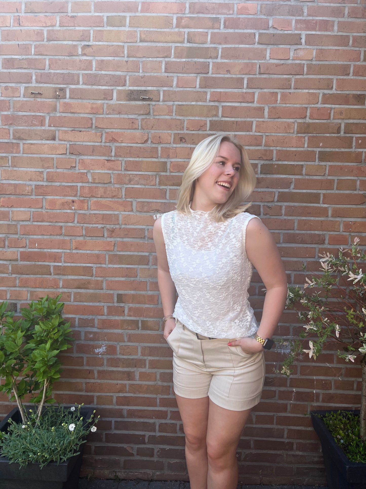 Witte kanten top